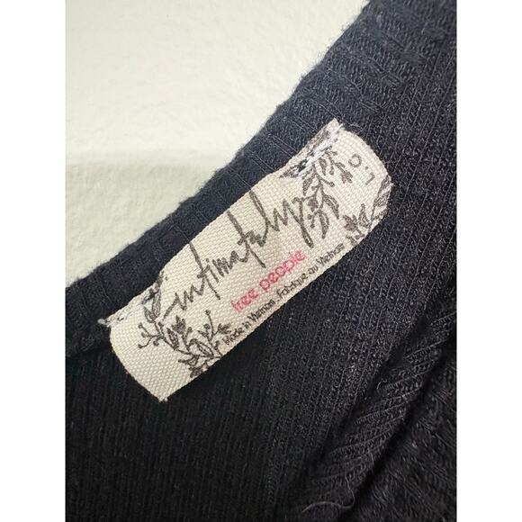 Free People Intimately Black Ribbed Swing Tank – Women’s Large - Picture 3 of 4